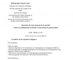 Eolien : Instruction du Gouvernement du 26 mai 2021 relative à la planification territoriale et l’instruction des projets éoliens