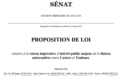 Autoroute A69 : la proposition de loi de validation de l’autorisation environnementale sera discutée au Sénat le 15 mai 2025