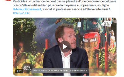 Pesticides : Arnaud Gossement invité de l’émission « Sens public » présentée par Thomas Hugues sur Public Sénat